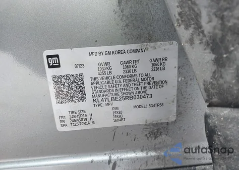 2024 Buick Envista Sport Touring Fwd z USA, uszkodzony, nr VIN KL47LBE25RB030473